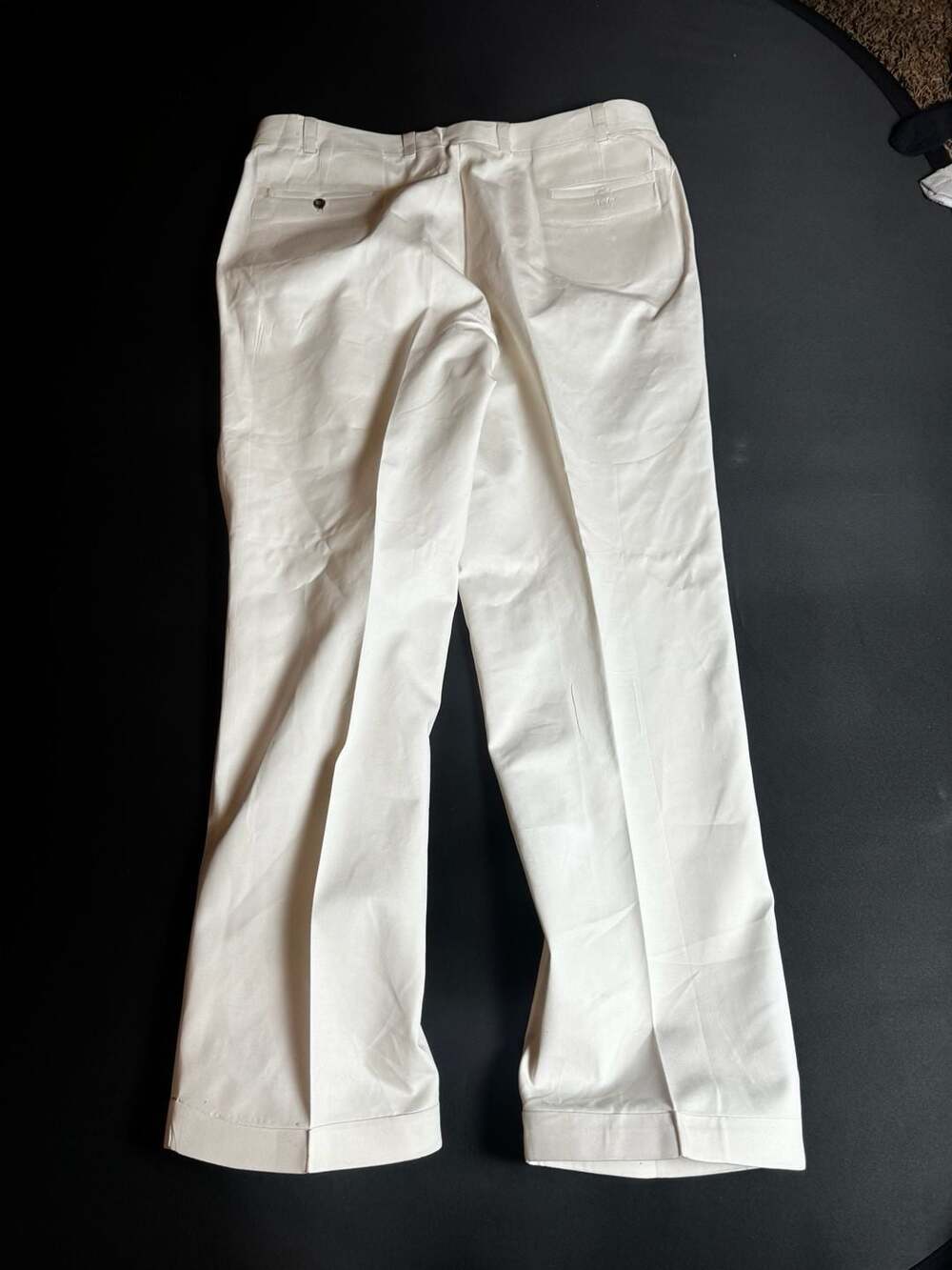 Vintage White Cotton Pleated Trousers 40x31 - Picture 2 of 8